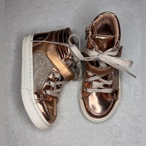 Rose Gold Toddler Size 9 Childrens Place High Top Sneakers